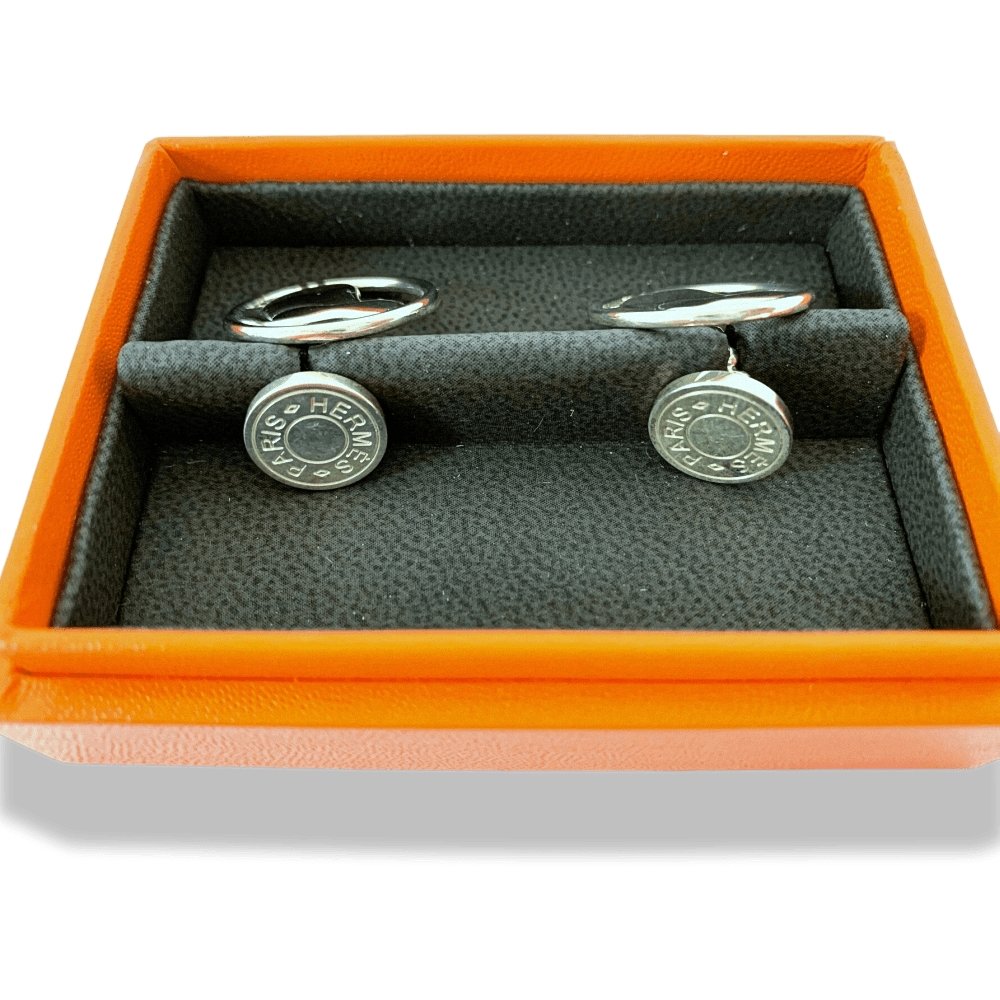 Hermes [j15] Sterling Silver 925/1000 PADDOCK SELLE Cufflinks, NIB! - poupishop