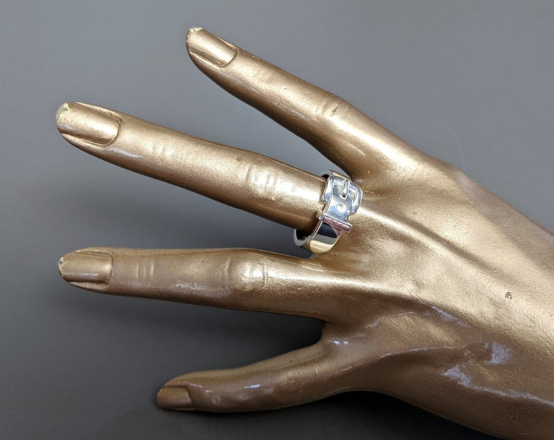 Hermes [J16] Unisex Shiny Sterling Silver 925 CEINTURE Ring Sz 64, NIB!
