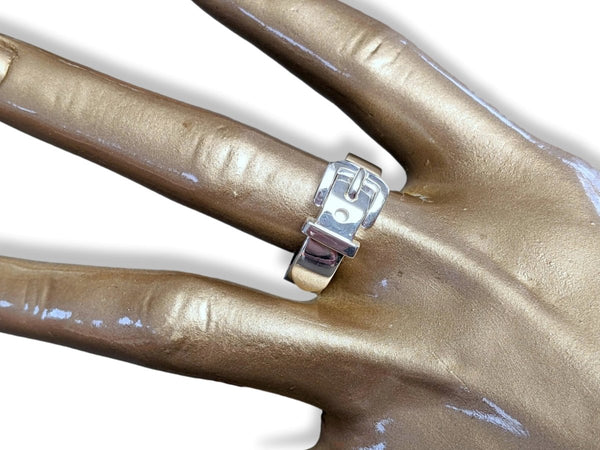 Hermes [J16] Unisex Shiny Sterling Silver 925 CEINTURE Ring Sz 64, NIB!