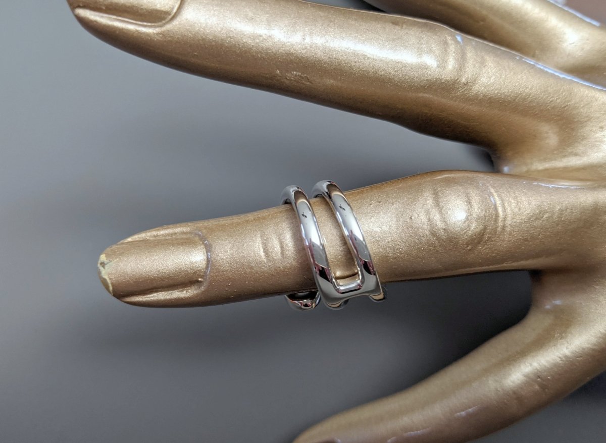 Hermes [J17] Women Shiny Sterling Silver 925 TWIST Chaine D'ancre Ring Sz 50, BNIB!