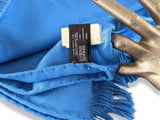 Hermes Jean Blue ETOLE NEW LIBRIS CONFESSIONS D'EX-LIBRIS Muffler Fringed 85% Cashmere/15% Silk 75 x 210 cm, BNWT! - poupishop