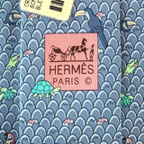 Hermes Jean Blue, Pink, Green LE PREMIER JOUR Twill Silk Tie, NWT in Pochette! - poupishop