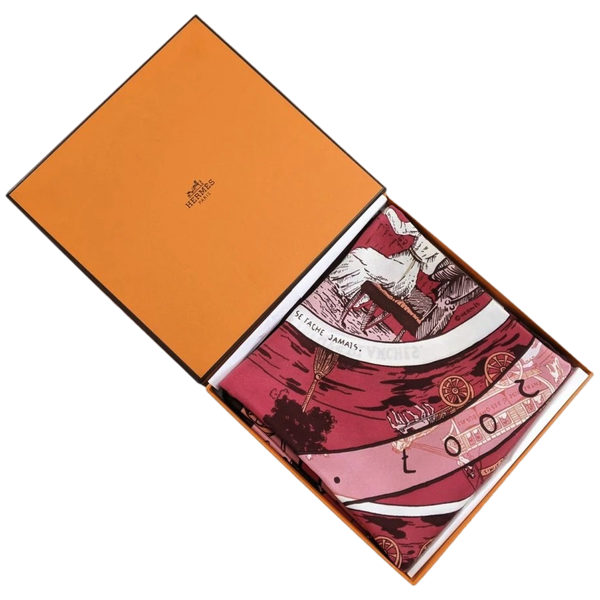 Hermes 2007 Red/Pink Special Issue for the 70 years of the Brand JEU OMNIBUS 1937 - 200 JEU OMNIBUS Vintage Silk 70 cm