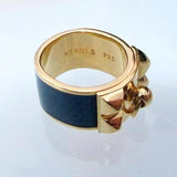 Hermes Joaillerie Gold 18k Enamel Collier de Chien CDC Ring, Box! - poupishop
