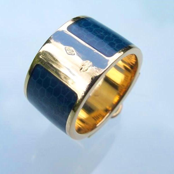 Hermes Joaillerie Gold 18k Enamel Collier de Chien CDC Ring, Box! - poupishop