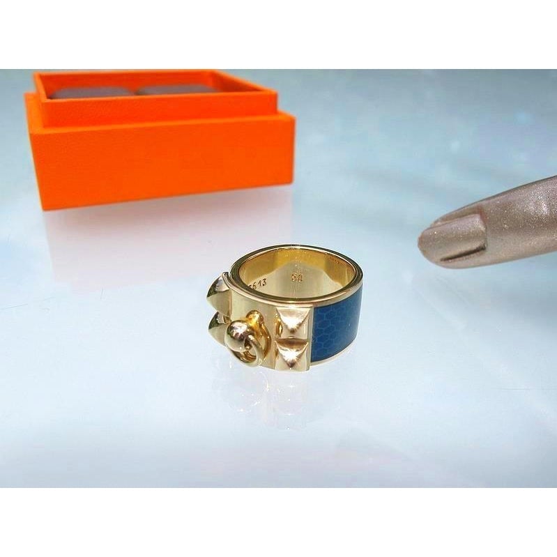Hermes Joaillerie Gold 18k Enamel Collier de Chien CDC Ring, Box! - poupishop