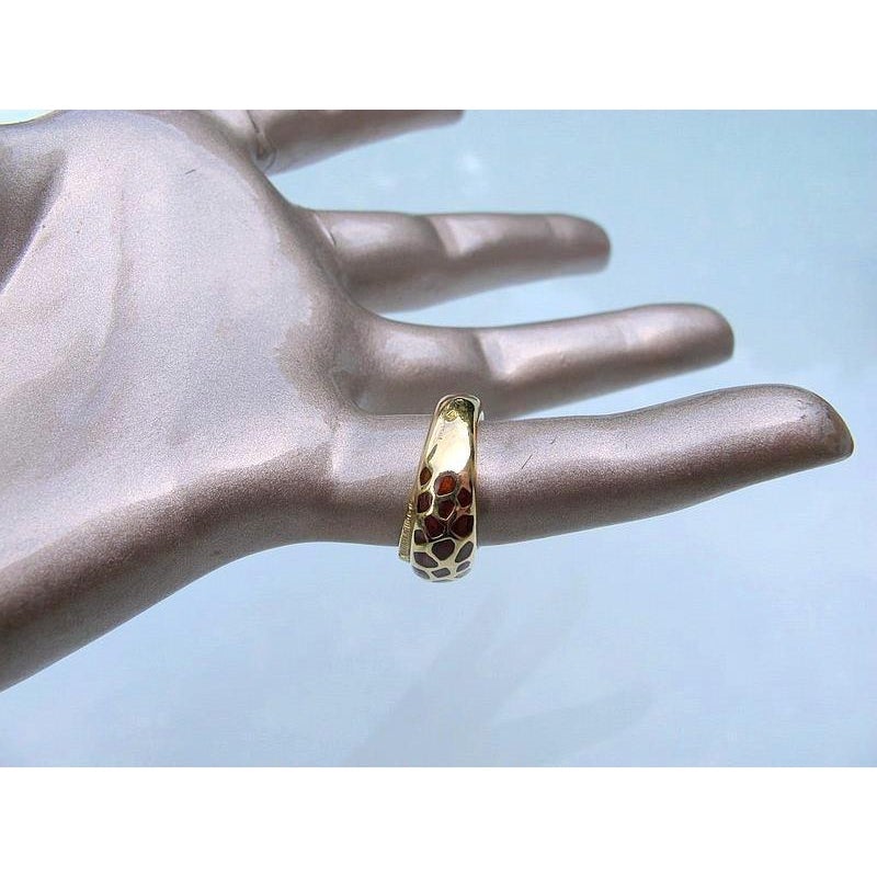Hermes Joaillerie Gold 18K Enamelled Girafe Ring, Box! - poupishop