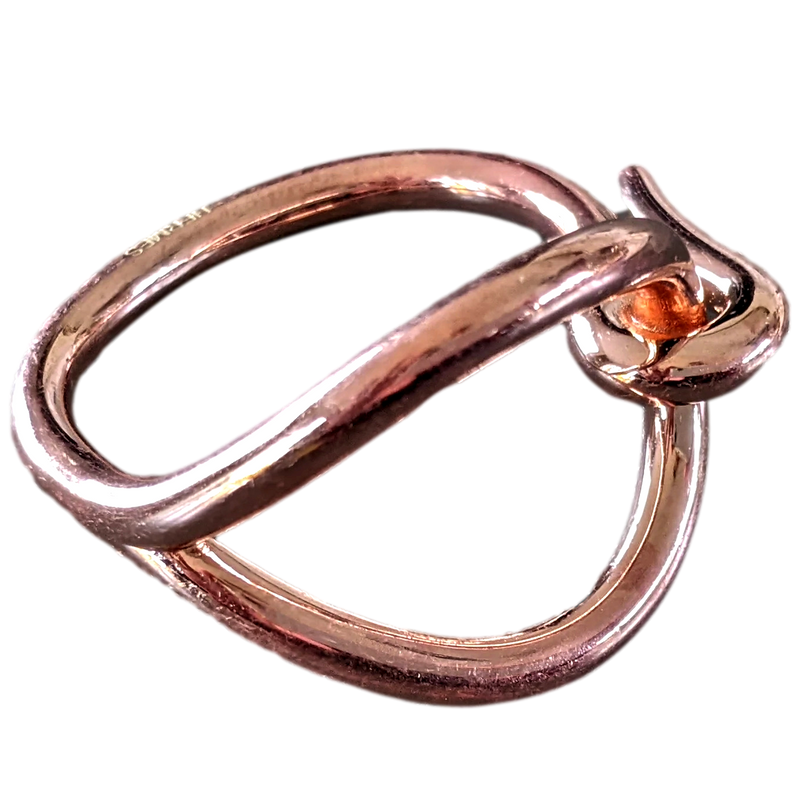 Hermes Rose Gold Plated Jumbo Large Model GM Scarf Ring, New in pochette!