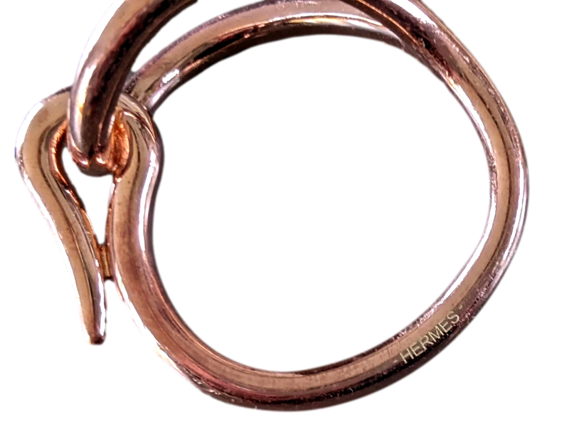 Hermes Rose Gold Plated Jumbo Large Model GM Scarf Ring, New in pochette!