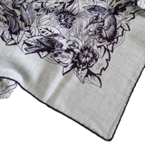 Hermes Gris [C210] Chiné/Iris "Jungle Love Tattoo" by Robert Dallet Cashmere 140 cm