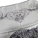 Hermes Gris [C210] Chiné/Iris "Jungle Love Tattoo" by Robert Dallet Cashmere 140 cm