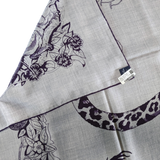 Hermes Gris [C210] Chiné/Iris "Jungle Love Tattoo" by Robert Dallet Cashmere 140 cm