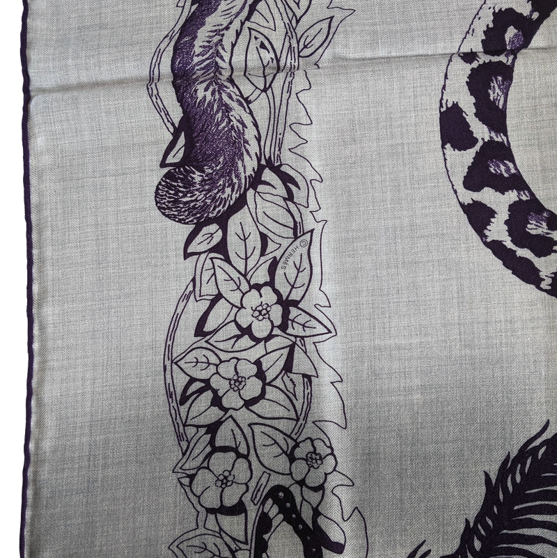 Hermes Shawl / Scarf Jungle Love Tattoo Cashmere Silk 140 cm