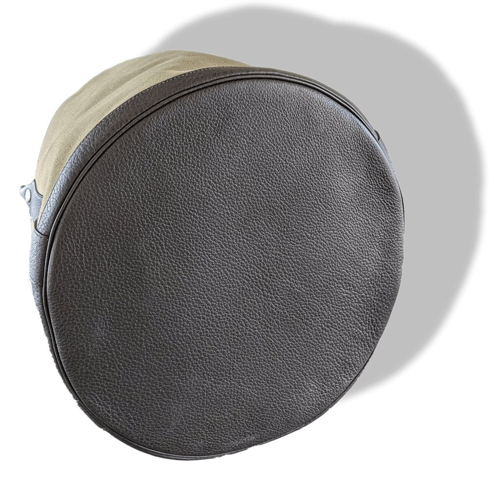 Hermes Kaki Canvas/Ebene Taurillon SAC DE PLAGE - SHOPPING TOTE CABAS BAG 45 GM, New! - poupishop
