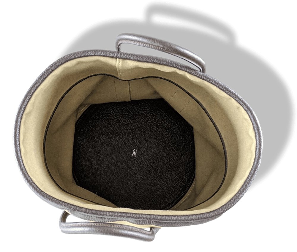 Hermes Kaki Canvas/Ebene Taurillon SAC DE PLAGE - SHOPPING TOTE CABAS BAG 45 GM, New! - poupishop