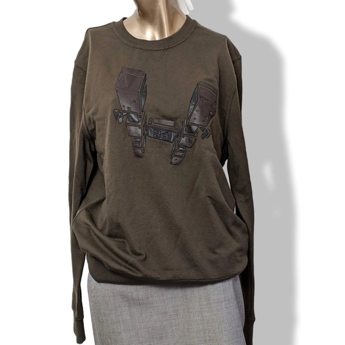 Hermes Kaki Lambskin Details Odyssee Sweat Col Rond Size M, Pur luxe, BNWT! - poupishop