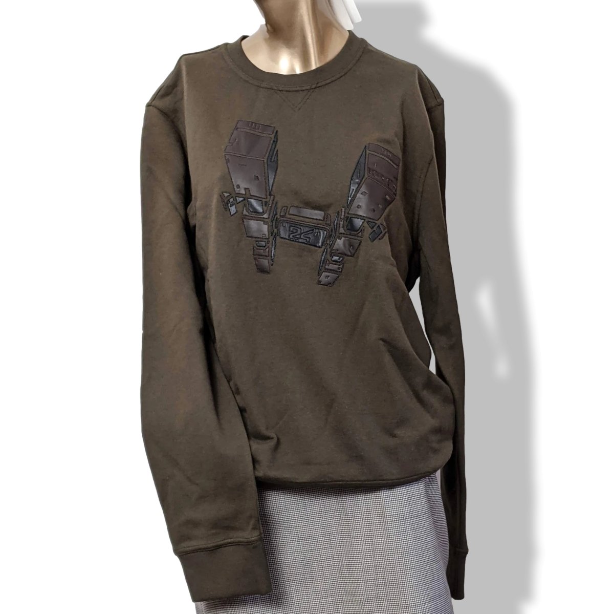 Hermes Kaki Lambskin Details Odyssee Sweat Col Rond Size M, Pur luxe, BNWT! - poupishop