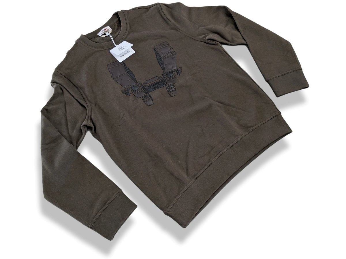 Hermes Kaki Lambskin Details Odyssee Sweat Col Rond Size M, Pur luxe, BNWT! - poupishop