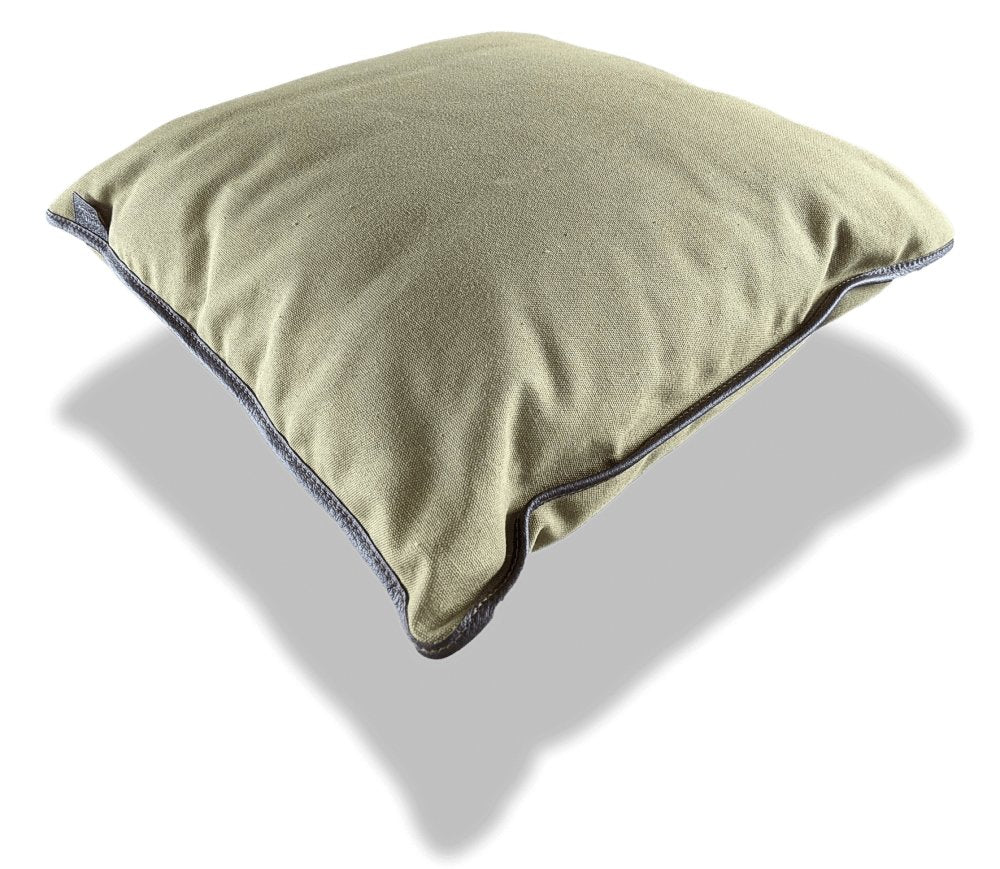 Hermes Kaki Officier Canvas/Ebene Taurilllon CUSHION, NEW! - poupishop