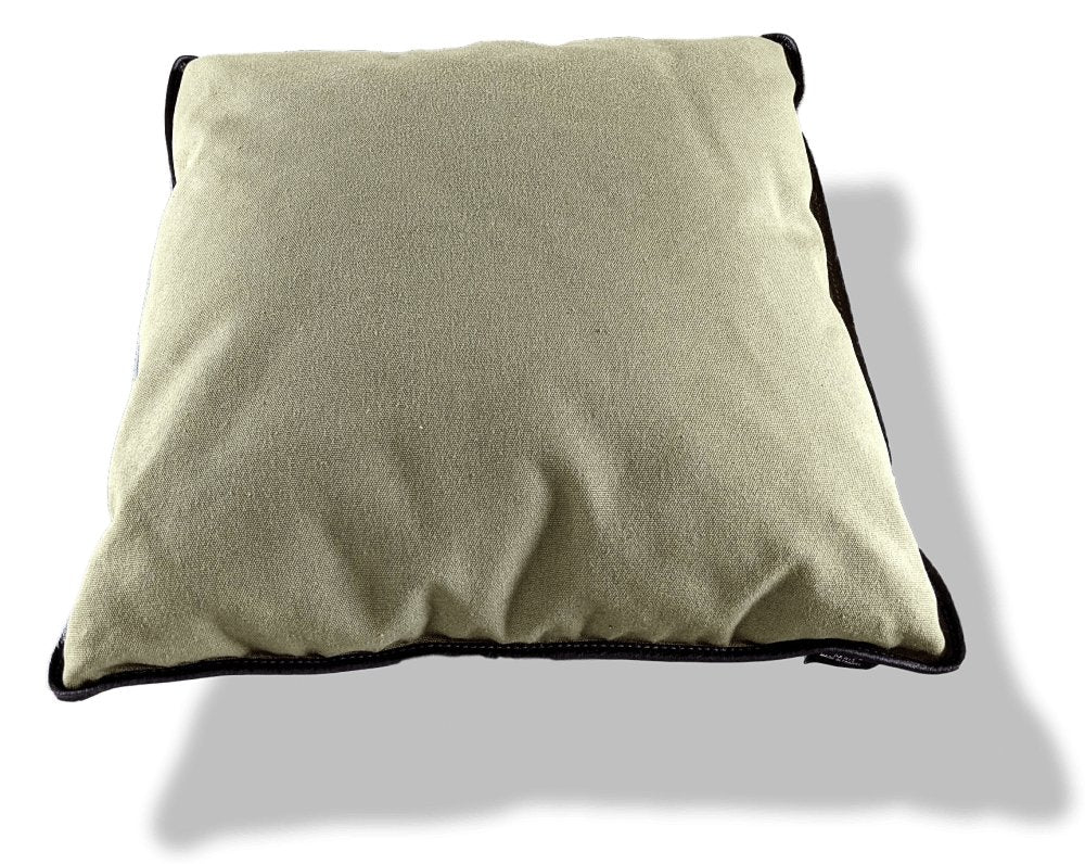 Hermes Kaki Officier Canvas/Ebene Taurilllon CUSHION, NEW! - poupishop