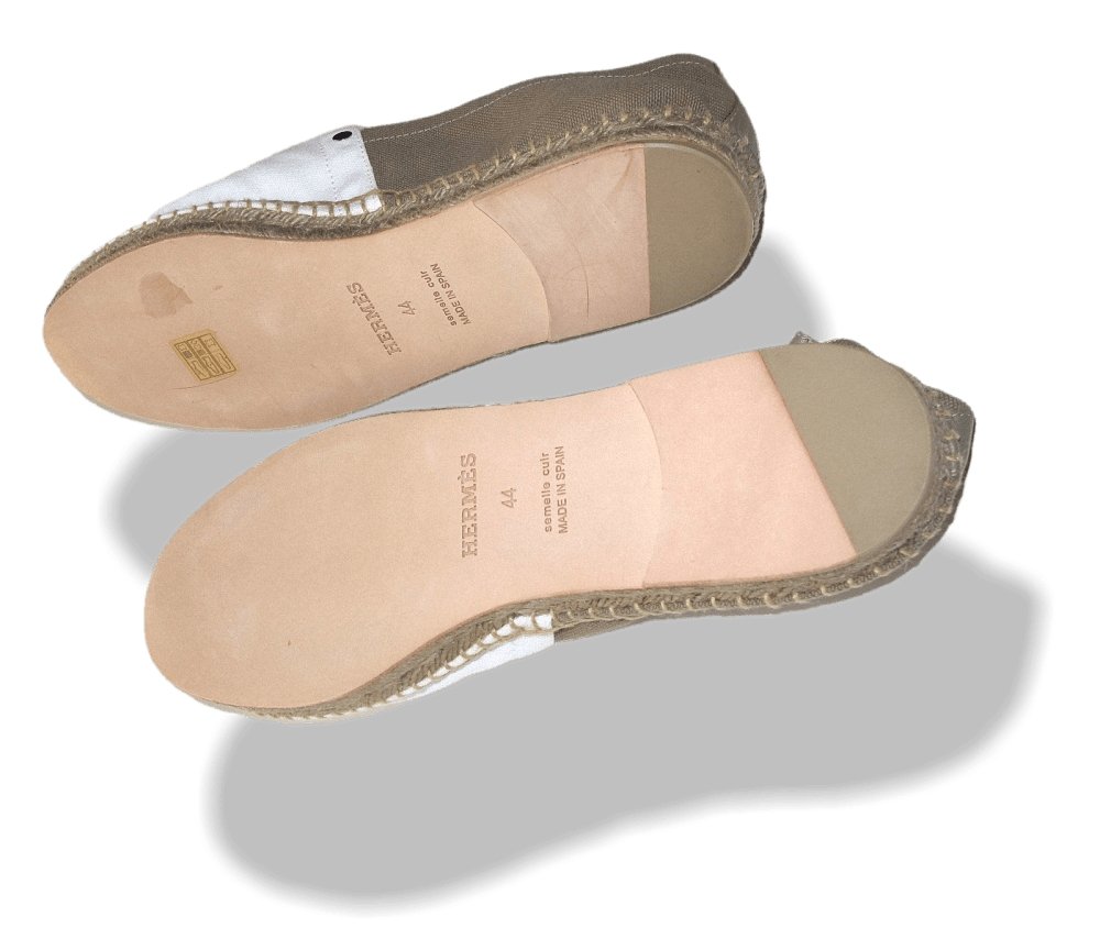 Hermes Kaki White Eusebio Espadrilles Sneakers Men Shoes, Sz 44, New! - poupishop