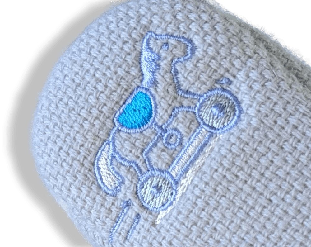 Hermes Kids Grey Cashmere and Cotton Baby Booties ADADA Embroidered, NIB! - poupishop