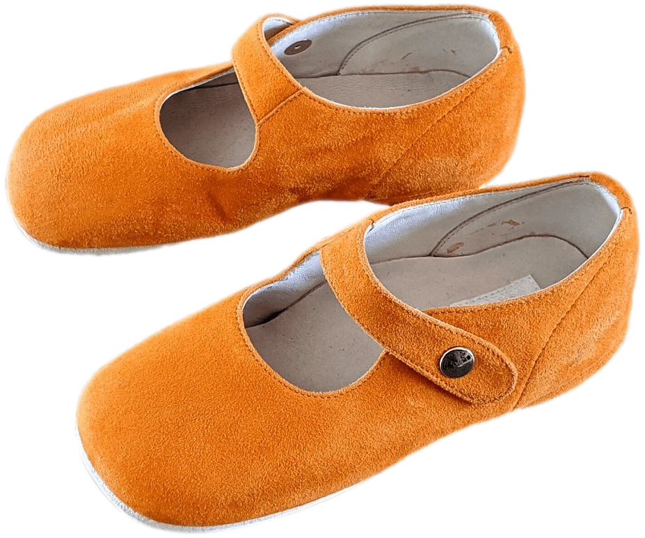 Hermes Kids Orange Suede Baby Booties ADADA Shoes Sz26