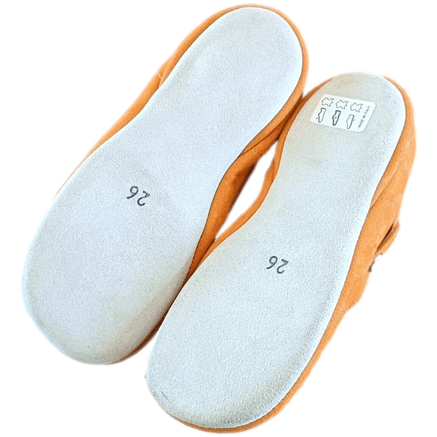 Hermes Kids Orange Suede Baby Booties ADADA Shoes Sz26