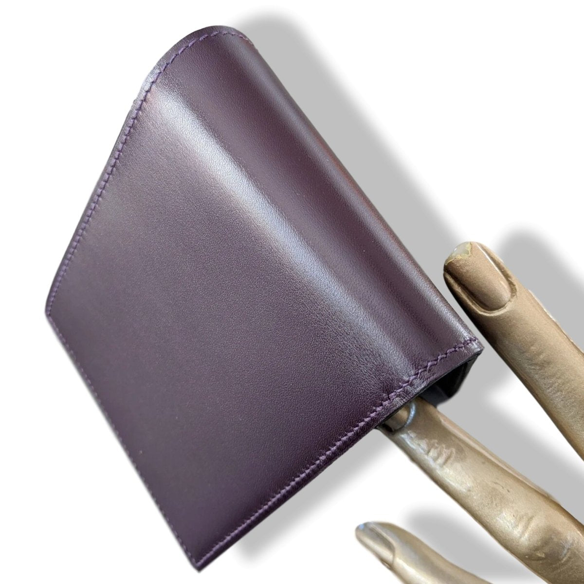Hermes [L13] Raisin Veau Eversoft MC² COPERNIC Compact Men's Wallet, BNIB! - poupishop