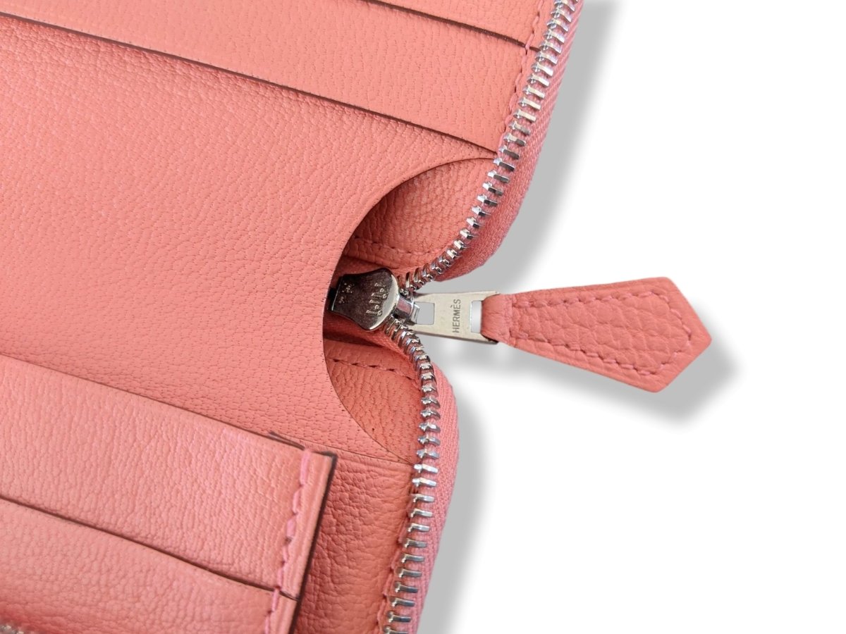 Hermes [L14] Pink Taurillon Clemence AZAP GM COMBINED WALLET Rare, BNIB! - poupishop