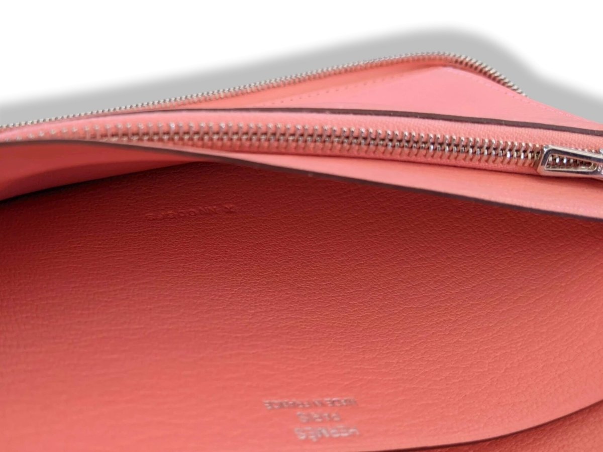 Hermes [L14] Pink Taurillon Clemence AZAP GM COMBINED WALLET Rare, BNIB! - poupishop