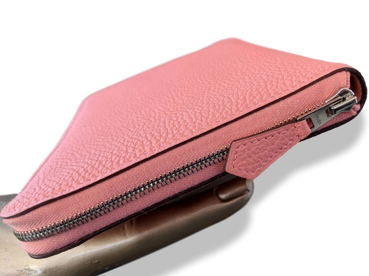 Hermes [L14] Pink Taurillon Clemence AZAP GM COMBINED WALLET Rare, BNIB! - poupishop