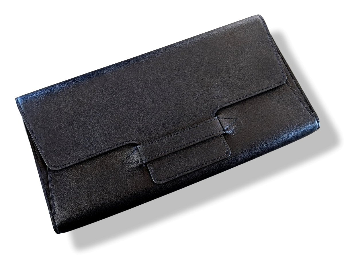Hermes [L15] 2011 Black Calfskin Pochette Bag and Matching Zipped Wallet, BNIB! - poupishop