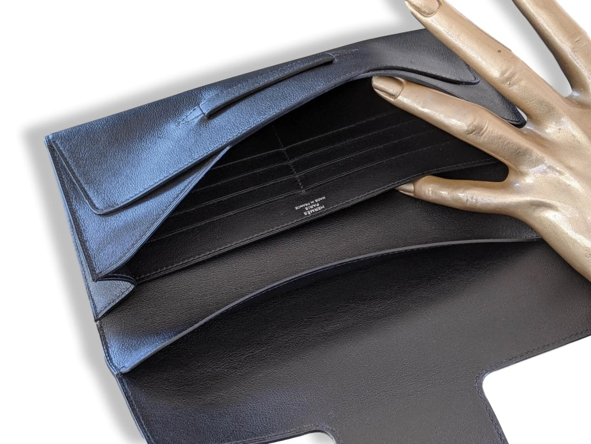 Hermes [L15] 2011 Black Calfskin Pochette Bag and Matching Zipped Wallet, BNIB! - poupishop