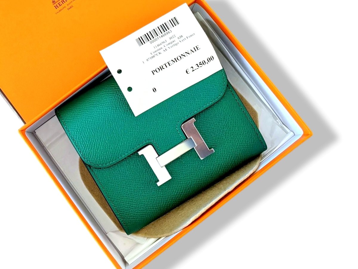 Hermes [L16] 2018 Vert Vertigo Epsom CONSTANCE COMPACT Wallet PHW, BNWTIB! - poupishop