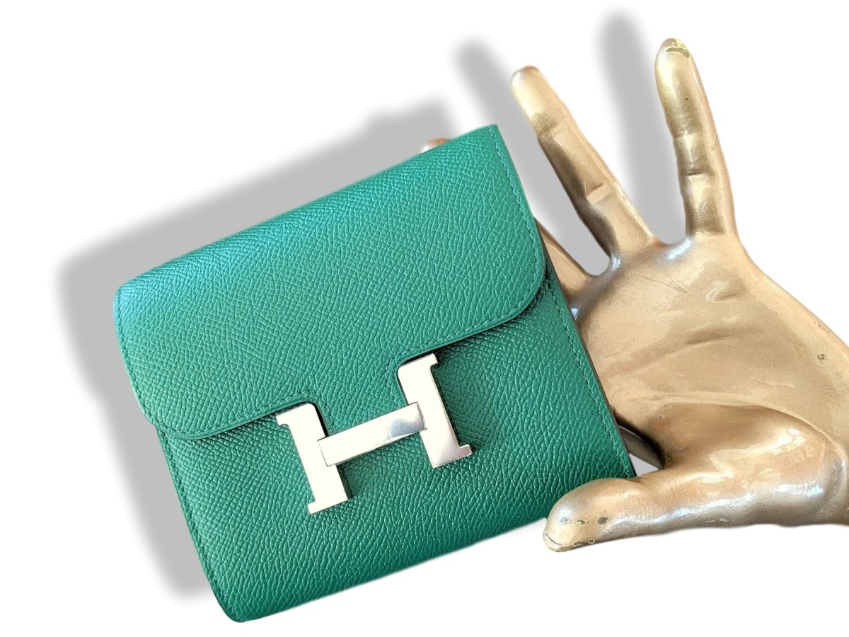 Hermes [L16] 2018 Vert Vertigo Epsom CONSTANCE COMPACT Wallet PHW, BNWTIB! - poupishop