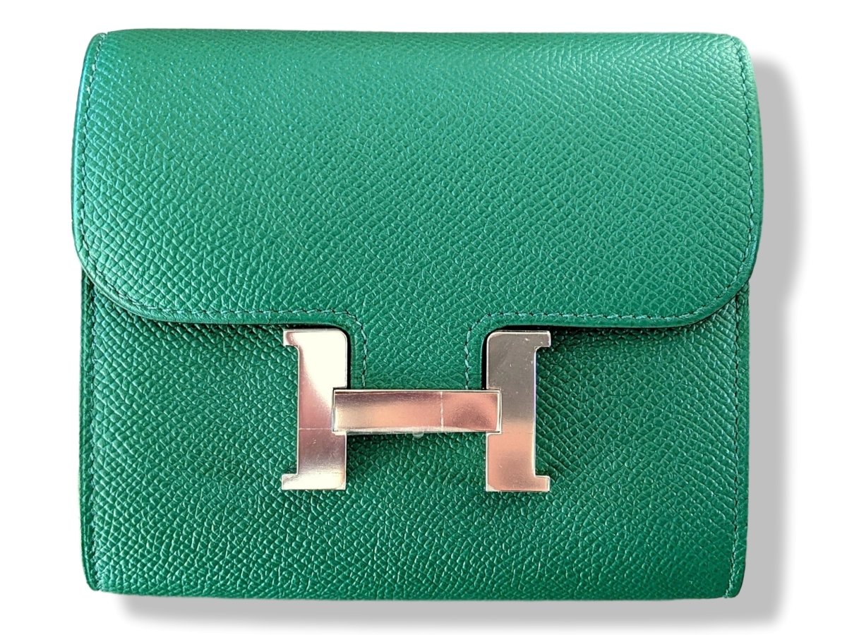 Hermes [L16] 2018 Vert Vertigo Epsom CONSTANCE COMPACT Wallet PHW, BNWTIB! - poupishop