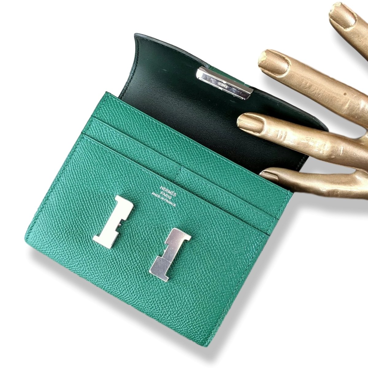 Hermes [L16] 2018 Vert Vertigo Epsom CONSTANCE COMPACT Wallet PHW, BNWTIB! - poupishop