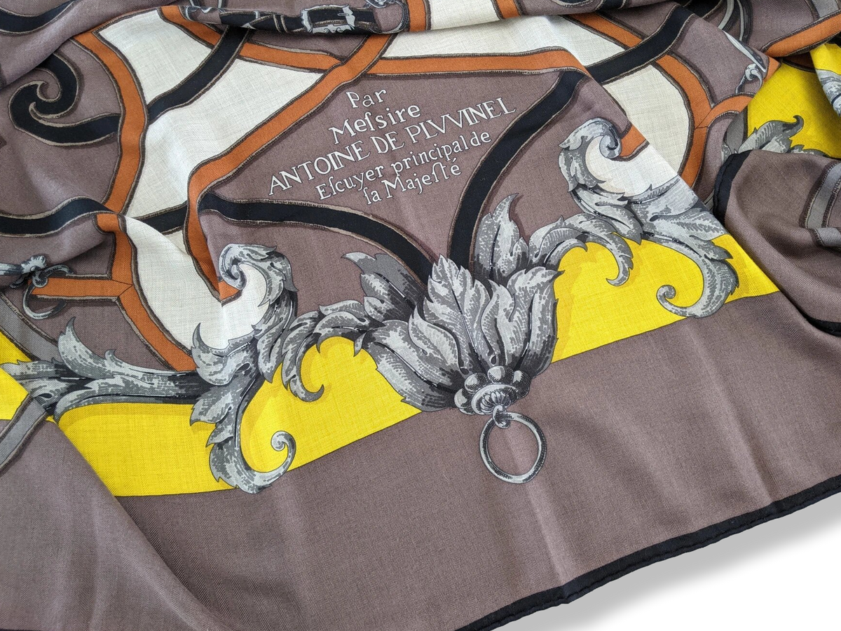 Hermes 2013 Marron/Jaune/Naturel L'INSTRUCTION DU ROY Cashmere 140, GRAIL, Mint!