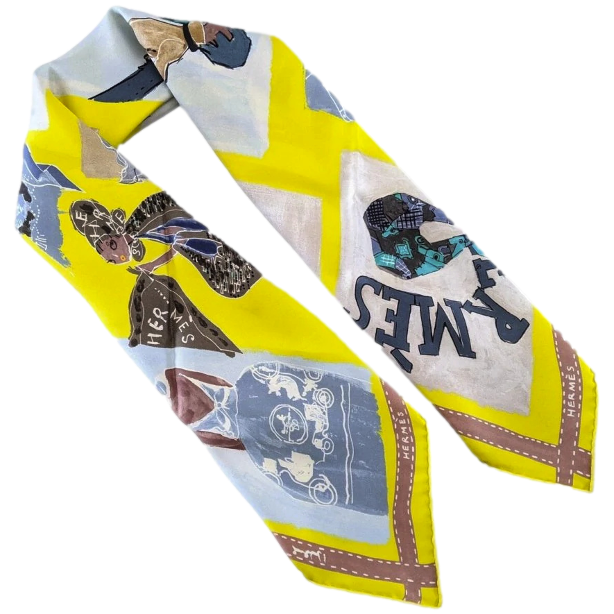 Produits Hermes 2011 Jaune J'aime mon Carre by Saw/ Adaptation Studio Vintage Silk 70