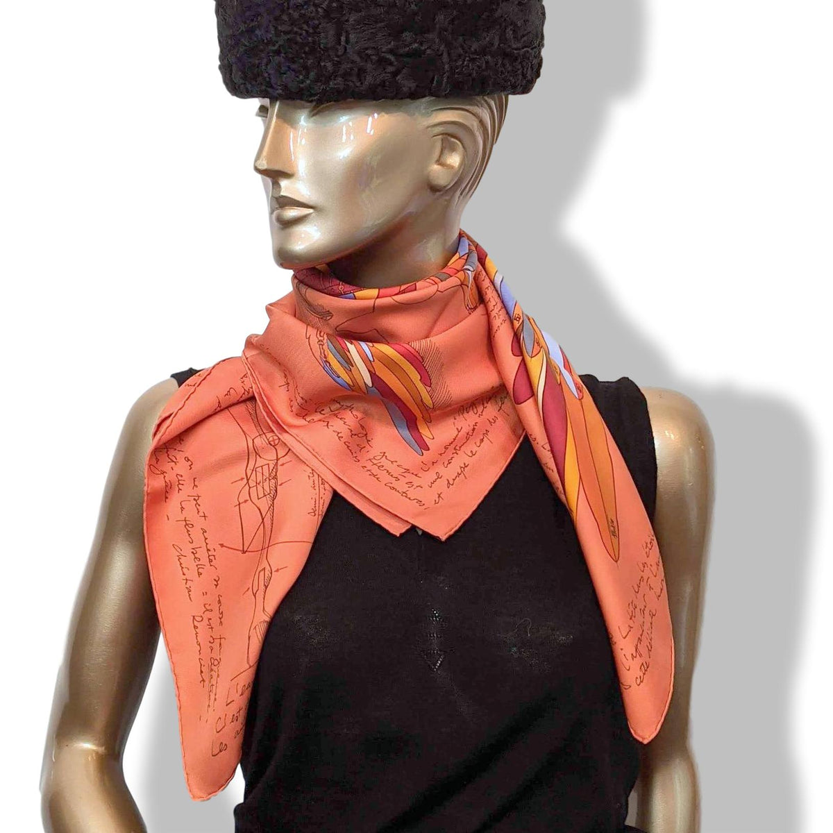 Hermes 2011 Terracota Le Pegase d'Hermès by Christian Renonciat Twill 90