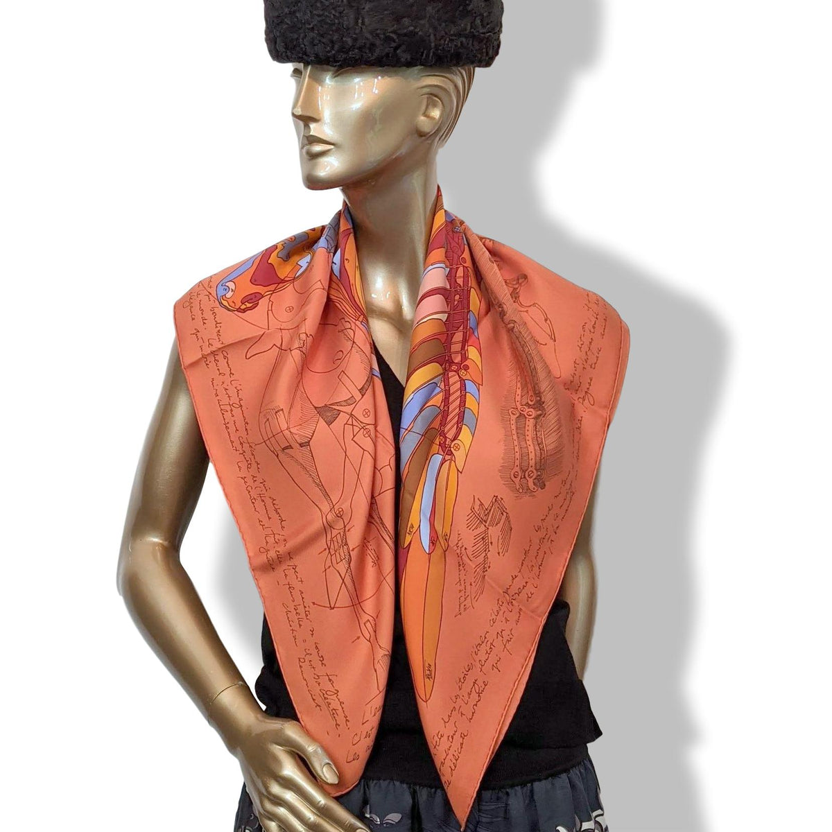 Hermes 2011 Terracota Le Pegase d'Hermès by Christian Renonciat Twill 90