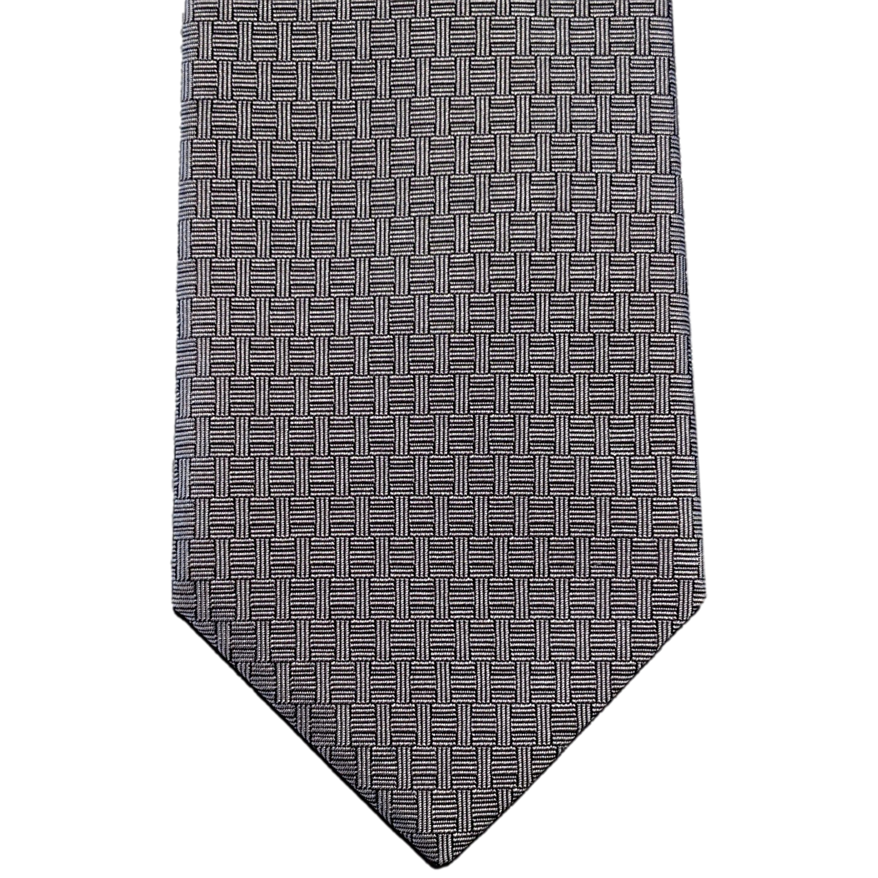 Produits Hermes Gris/Orange Soie Lourde brodee Embroidered "Leaf" Thick Silk Tie, 8.5 cm