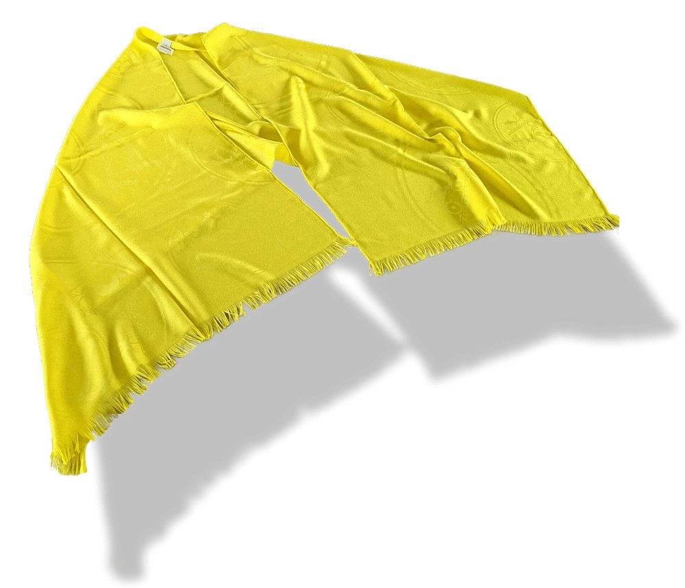 Hermes Lemon Yellow Fringed NEW LIBRIS Etole 85% Cashmere/15% Silk 75 x 210 cm, BNWT! - poupishop