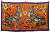 Produits Hermes Blue/Orange " Leopards" Cotton Terry Beach Towel 90 x 150