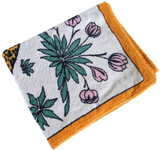 Hermes Vintage Orange/White " Leopards" Cotton Terry Beach Towel 90 x 150