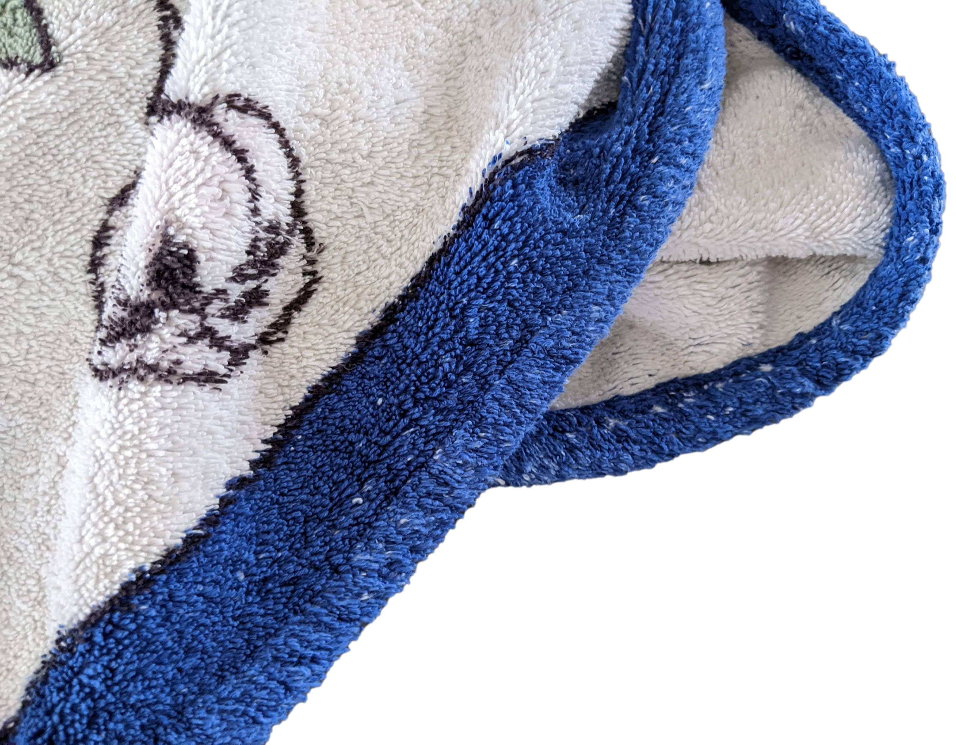 Hermes Marine/Blanc "Leopards" Tapis de Plage Terry Beach Towel 90 x 150 cm