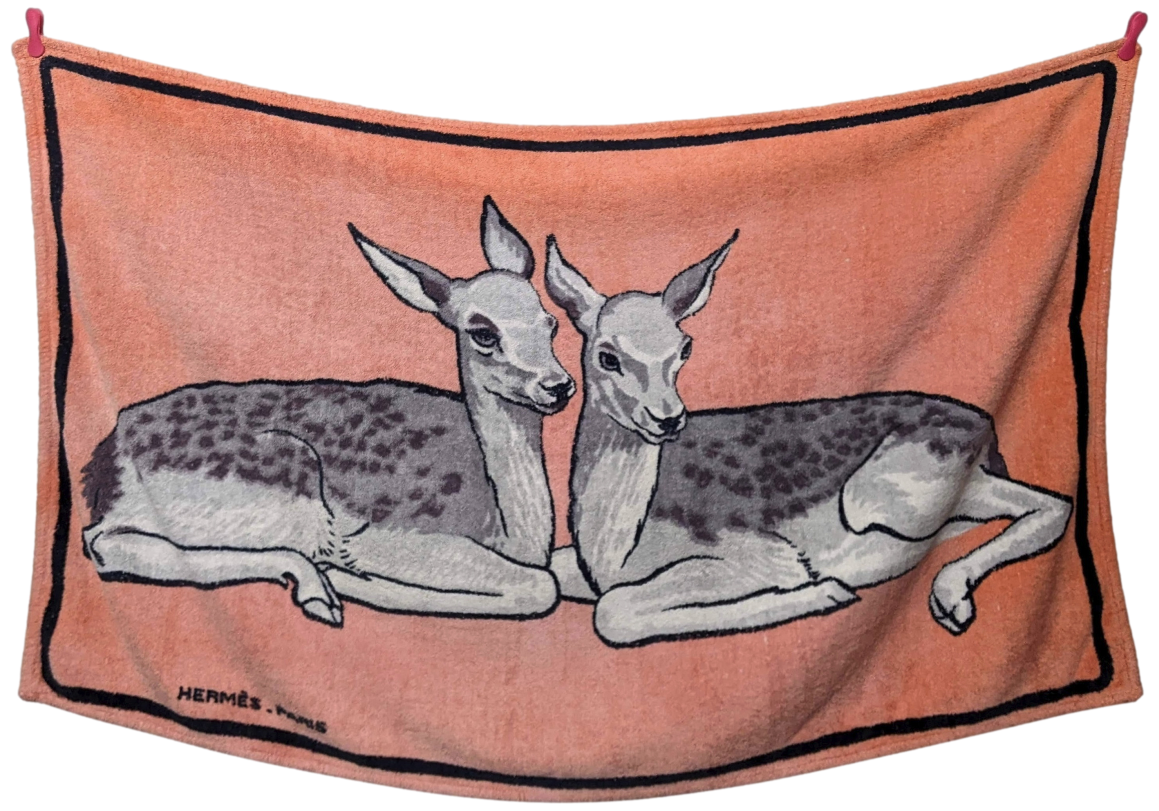 Produits Hermes Pink " Les Biches" Beach Towel Inspired by Xavier de Poret 150 x 90 cm