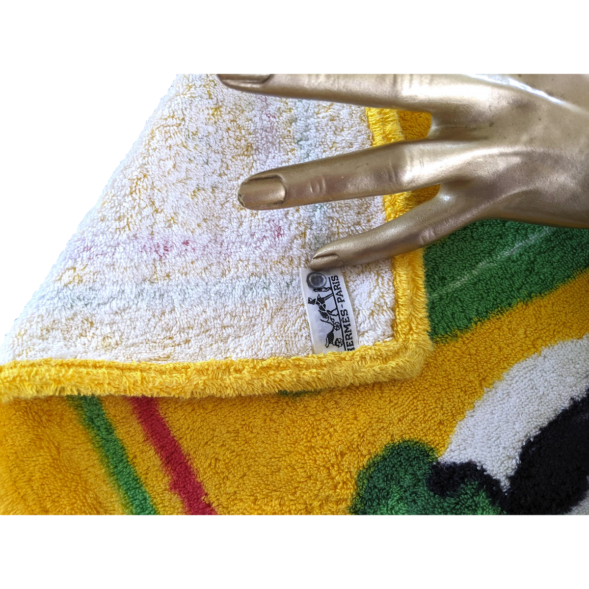 Hermes Soleil/Multi " Les Perroquets" Terry  Beach Towel 90 x 150 cm