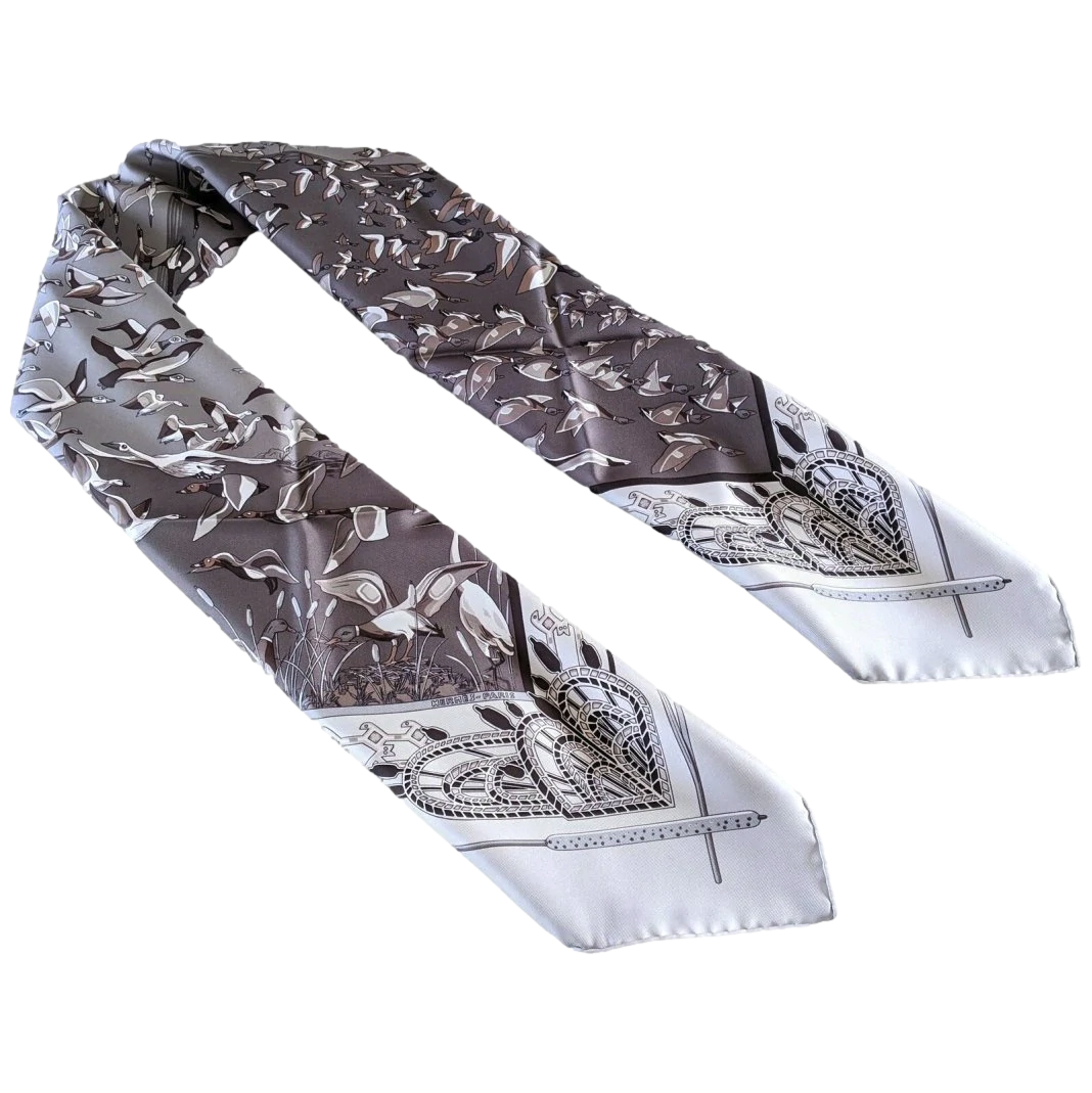 Hermes 2003 Sepia/Grey Birds LIBRES COMME L'AIR by Annie Faivre 